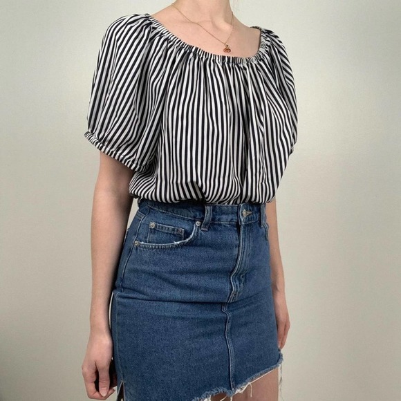 Chico's Veritcal Striped Blouse Top - Picture 2 of 12